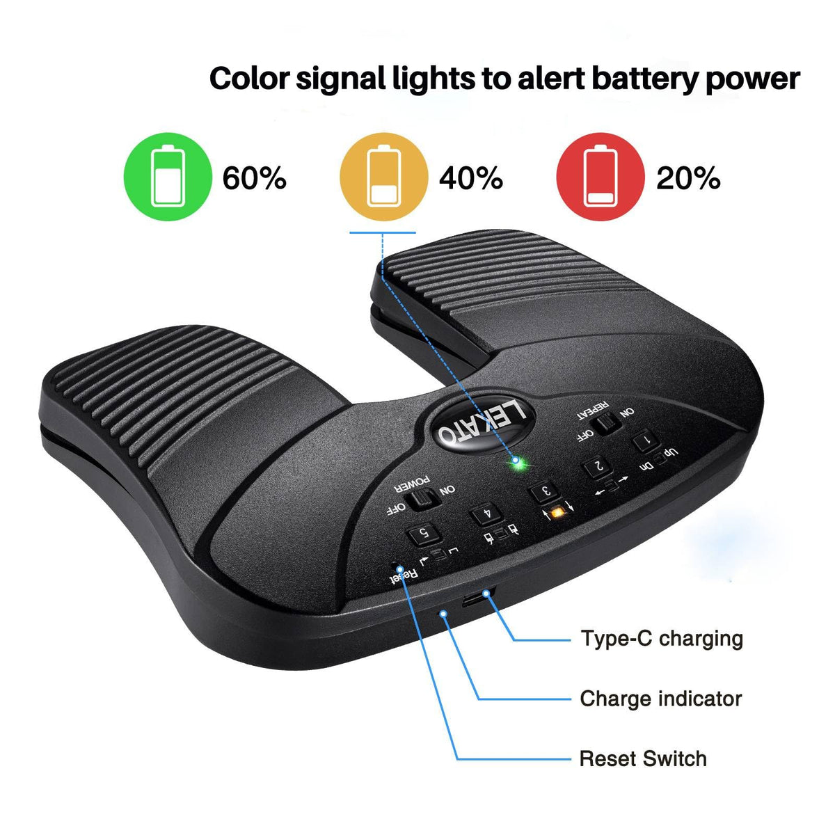 LEKATO Wireless Bluetooth Page Turner Pedal Music Page Turner Pedal for Ipad,Tablets Android IOS