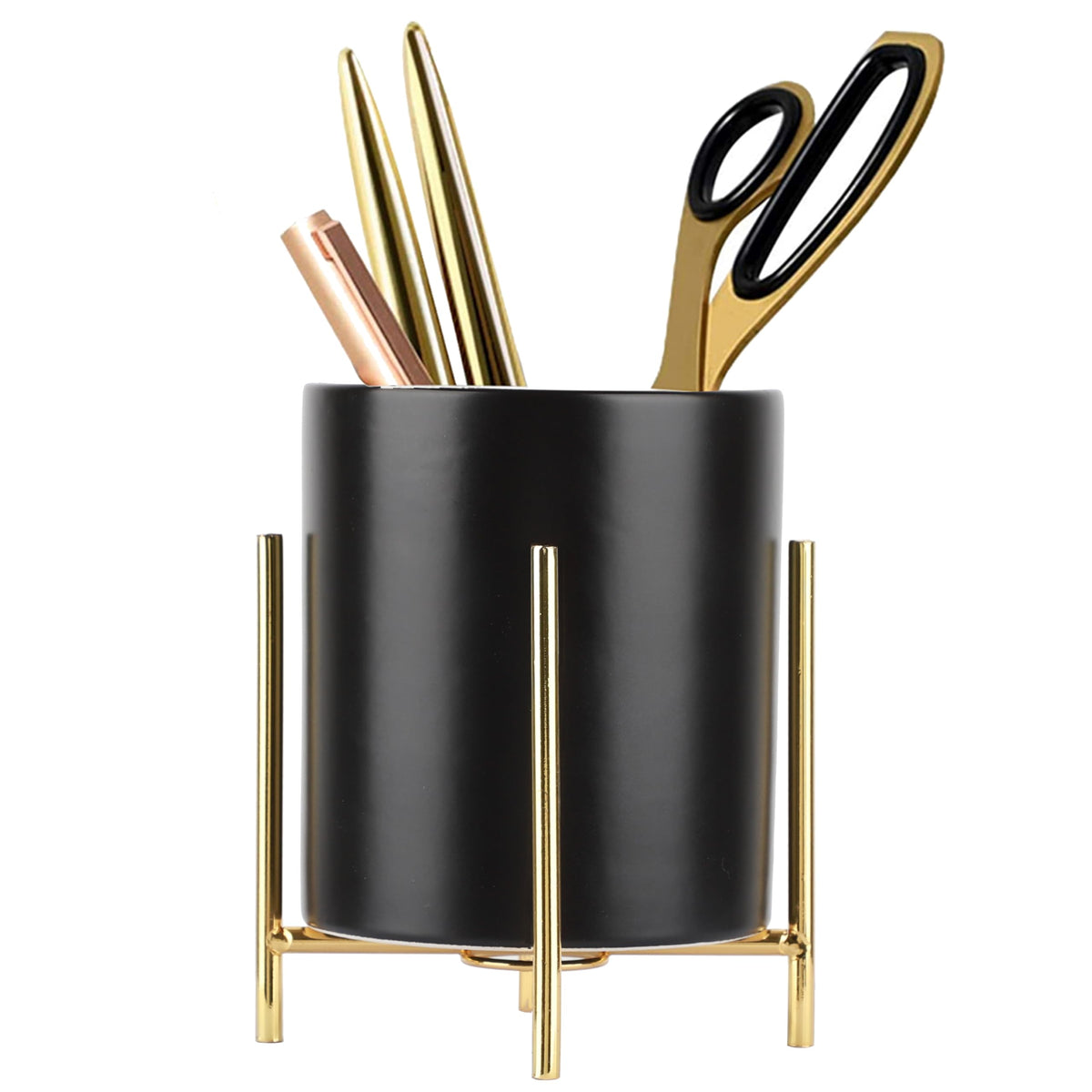 SIEBOLD Sturdy Pen Holder Simple and elegant for Desk Matte Pencil Holder Ceramic Cute Desktop