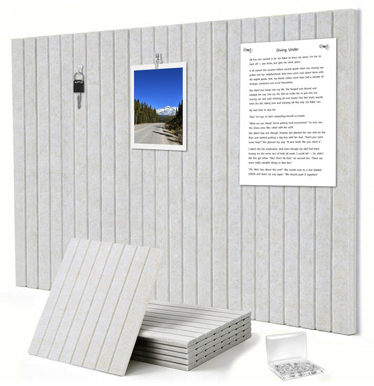 G Gamit 0.47" Thick Felt Pin Board 36"x24" Large Cork Board Alternative 6 Pack 11.81"x11.81"Felt