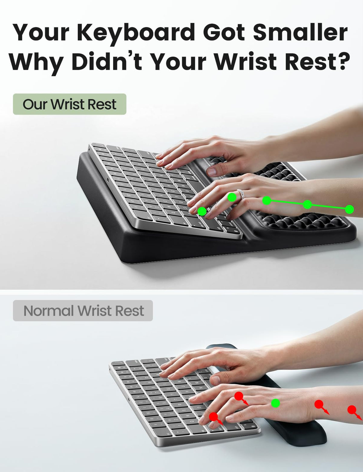 Vaydeer Keyboard Wrist Rest, Keyboard Stand with Wrist Support, Soft Memory Foam Ergonomic Riser