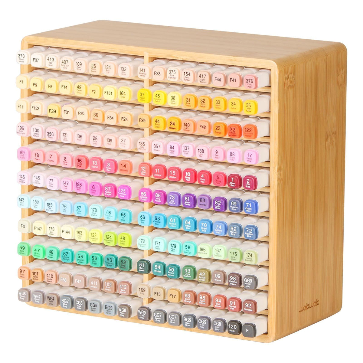 walowalo Markers Organizer Hold 176 Markers Birthday Gifts Bamboo Pen Holder Art Supply Pencil