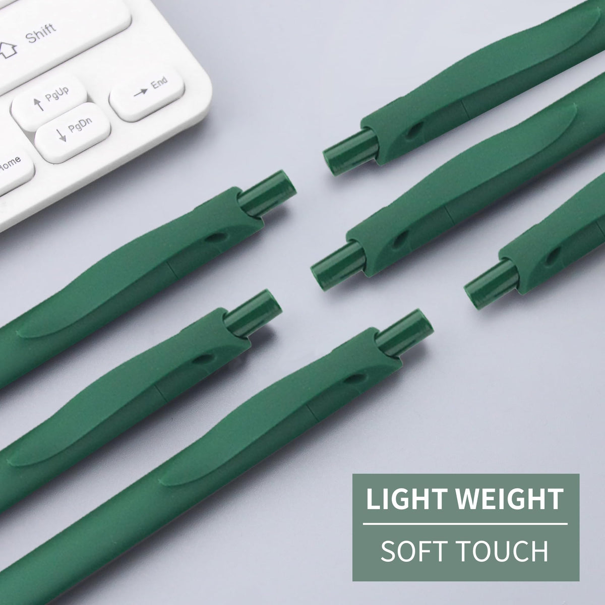 deegtran Pens Bulk, 50 Pack No Bleed Green Click, Wholesale Retractable Ballpoint Pens, Pens Medium