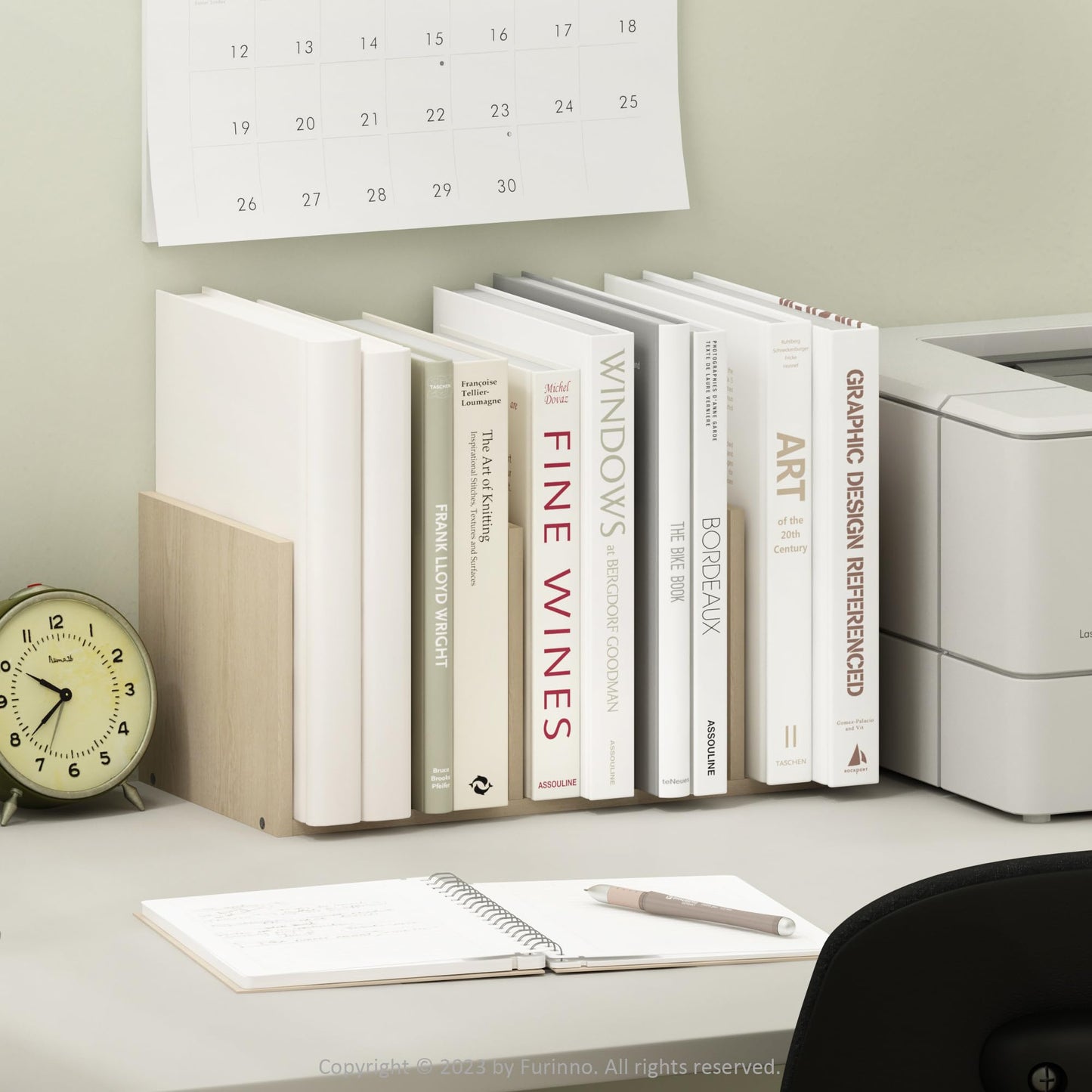 Furinno HERMITE Desk File Folder Organizers, 5-Space Vertical Desktop Office Organization Racks