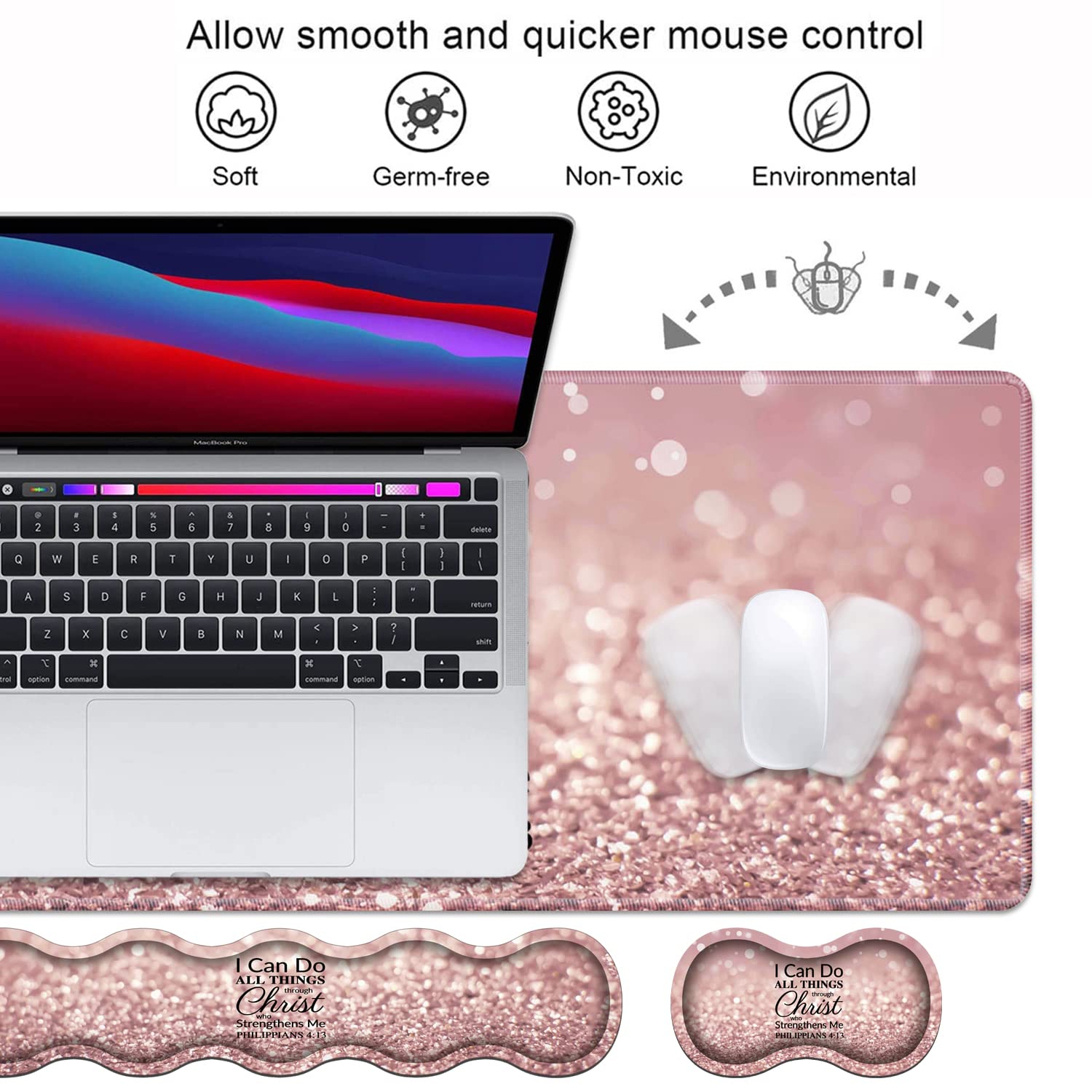 Ergonomic Keyboard Wrist Rest & Mouse Pad Wrist Rest Set,Large XXL Gaming Desk Mat 31.5"x 11.8"