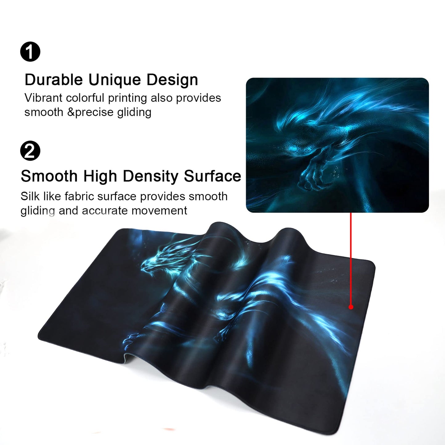 Meffort Inc Extended XXL Mouse Pad Thick Water Resistance Desk Mat with Non-Slip Rubber Pad for