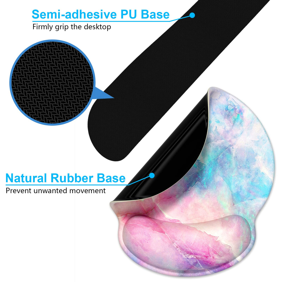 Dapesuom Keyboard Wrist Rest and Mouse Pad with Wrist Support, Cute Memory Foam Cushion for