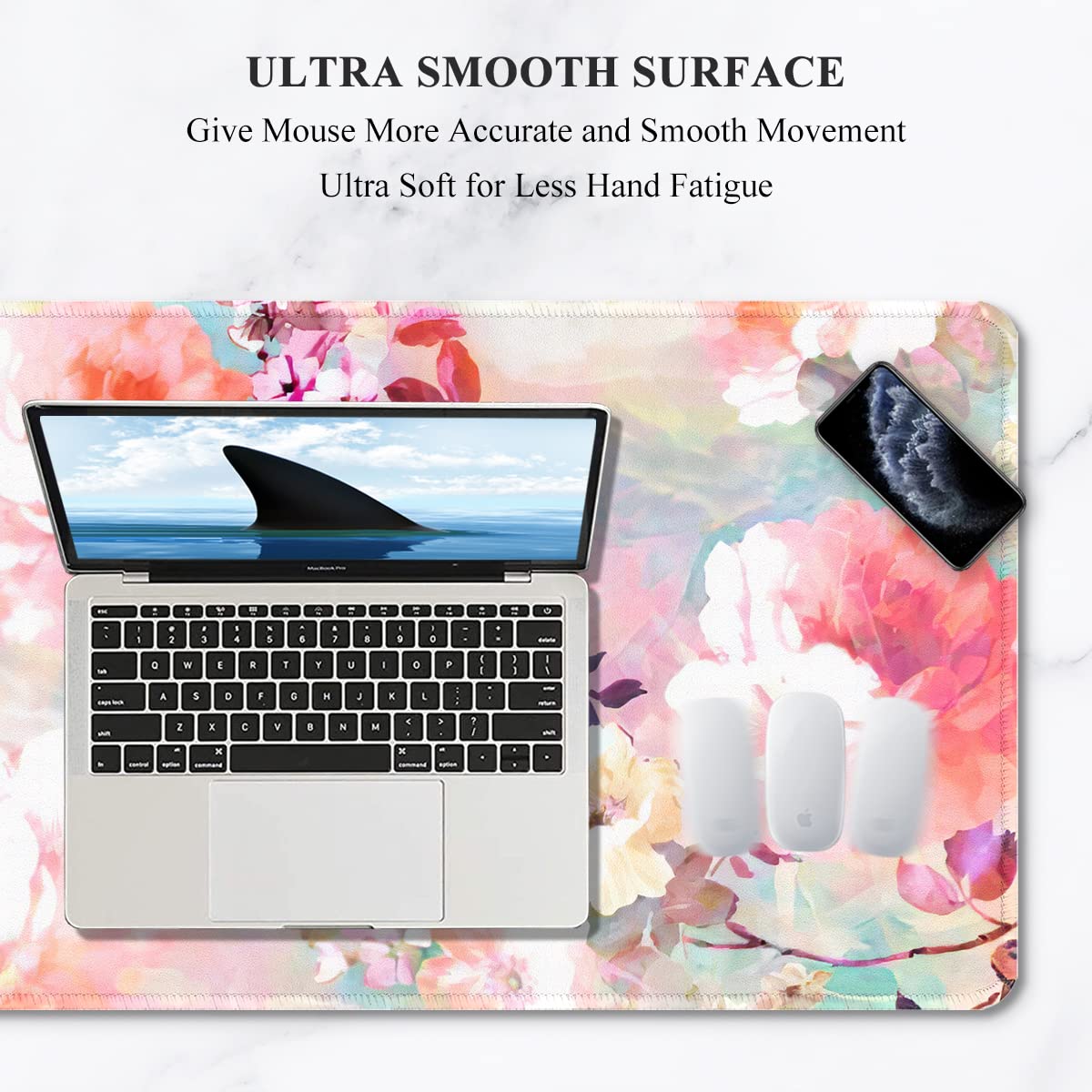 Auhoahsil Desk Pad, XXL Large Mouse Extended Gaming Mousepad, Cute Mat for Women, Big Office