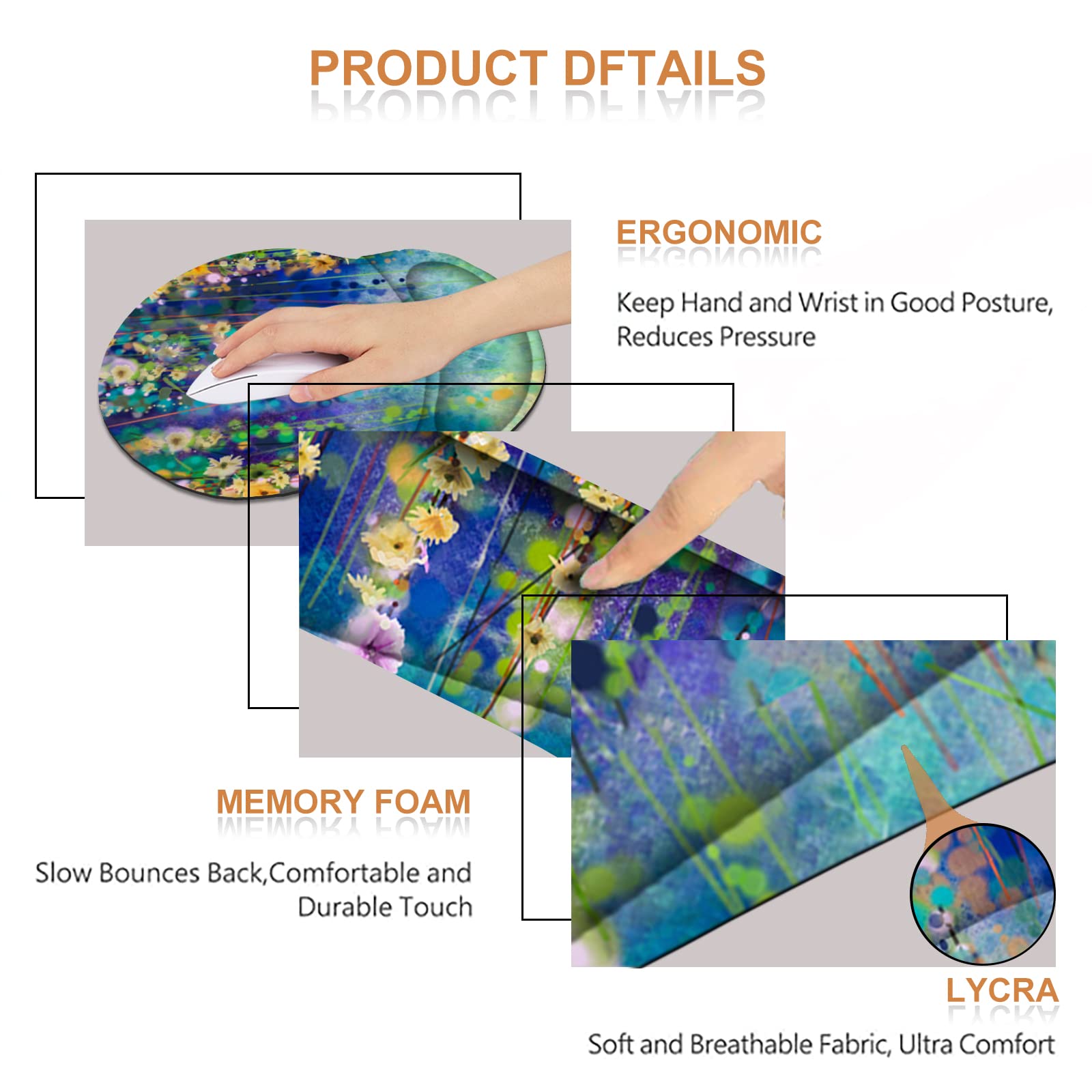 ArtSo Mouse Pad Keyboard Wrist Rest Support Ergonomic, Upgraded Cushion Mousepad Gel Memory Foam