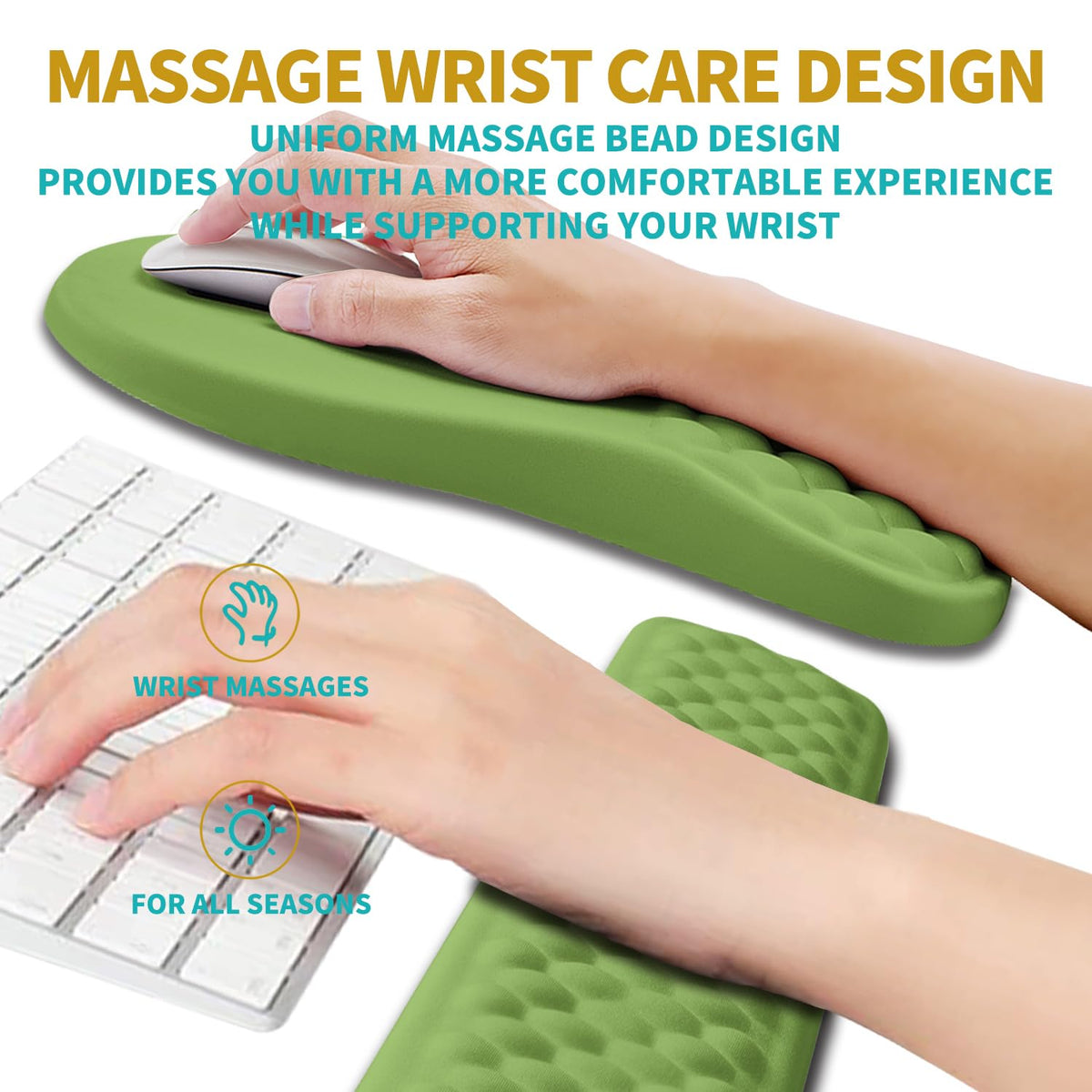 Hokafenle 2 in 1 Ergonomic Mouse Pad Wrist Support & Wrist Rest for Computer Keyboard Set, with