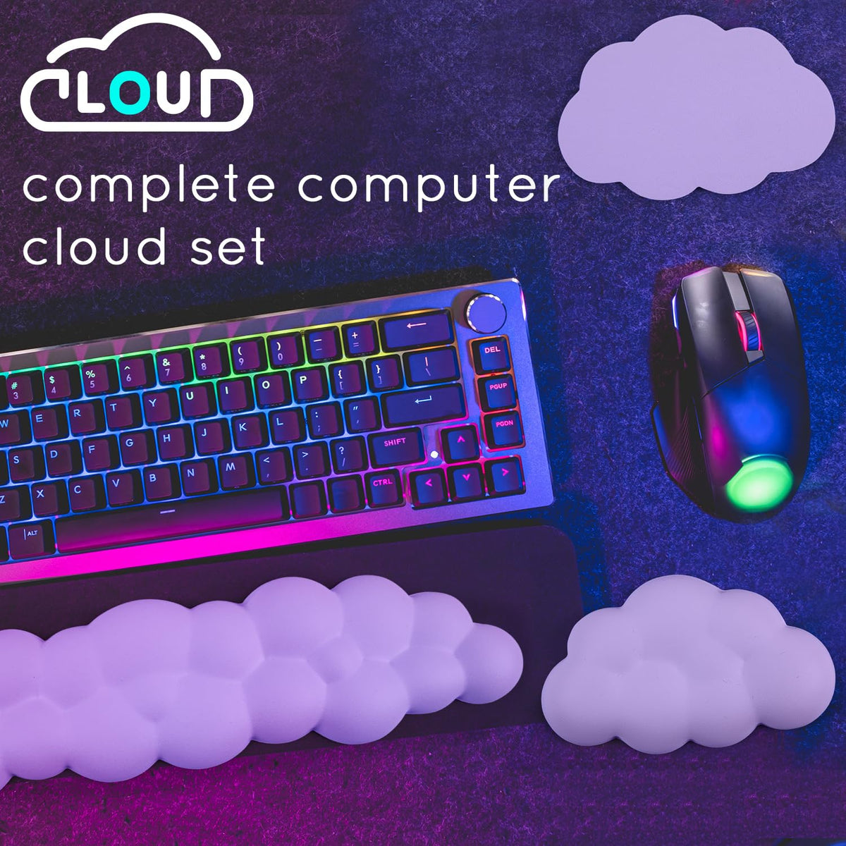 Cloud Wrist Rest for Computer Keyboard Arm Wrist Rest with Non-Slip Base Extended Wrist Rest