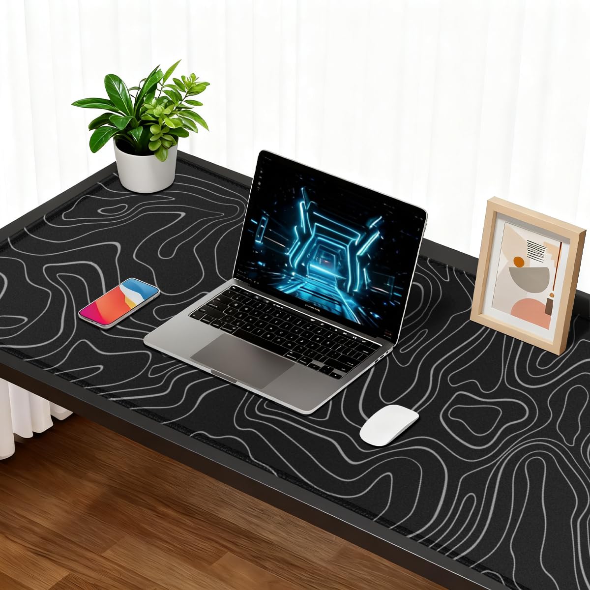 Rcege Large Gaming Mouse Pad Extended Desk Mat with Non Slip Stitched Edge