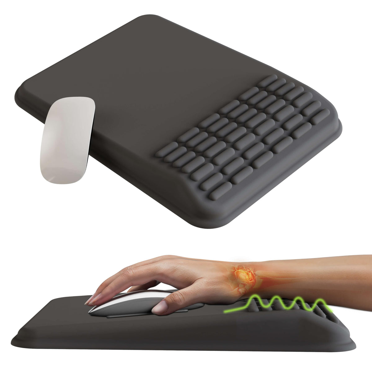 MEKASS Mouse Pad with Wrist Rest, Ergonomic Slope Mousepad for Carpal Tunnel Pain Relief, Memory