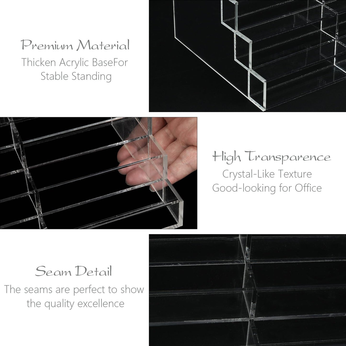 Vevitts 20 Slots Acrylic Business Card Holder, Clear Plastic Desk Business Card Stand, Multi-Card