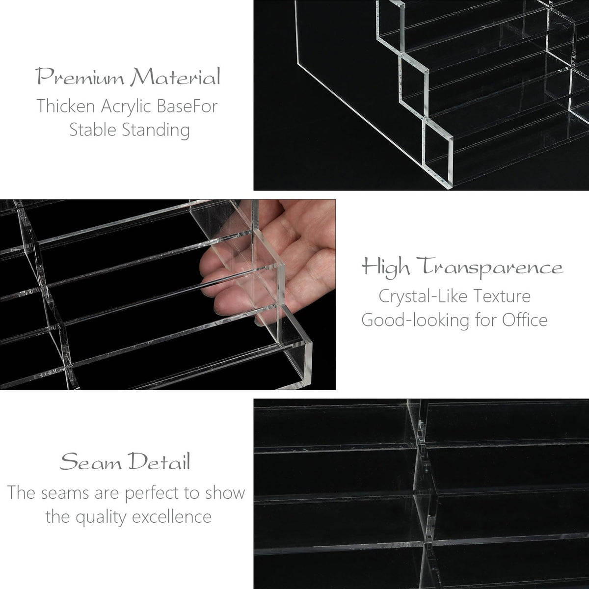 Vevitts 20 Slots Acrylic Business Card Holder, Clear Plastic Desk Business Card Stand, Multi-Card