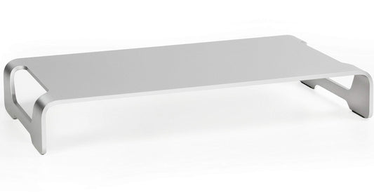 VIVO Silver Aluminum 16 inch Wide Monitor Riser, Ergonomic Desktop Stand, Modern Tabletop Organizer