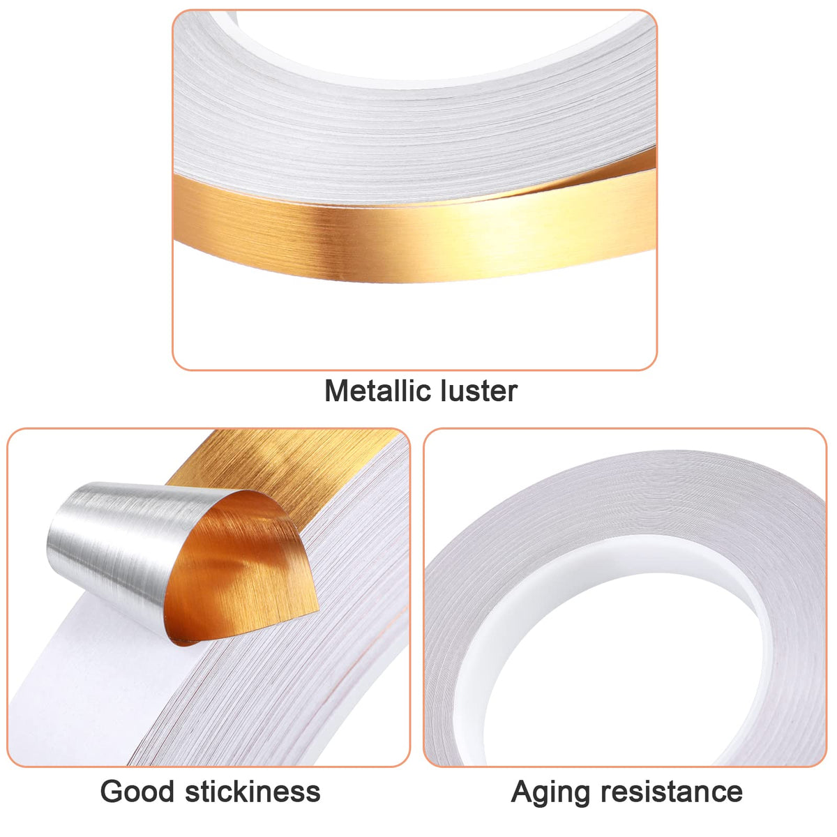 Zonon Gold Washi Tape for Wall Decor Self Adhesive 5/10/15mm