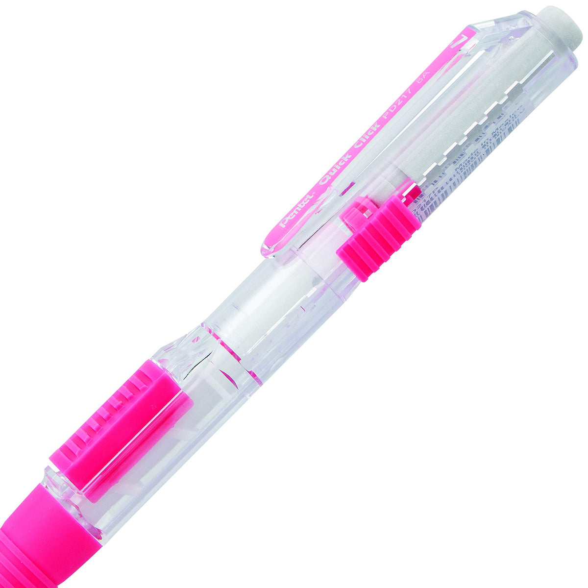 Pentel QUICK CLICK Mechanical Pencil (0.7mm), Pink Barrel, Box of 12 Pencils (PD217P)