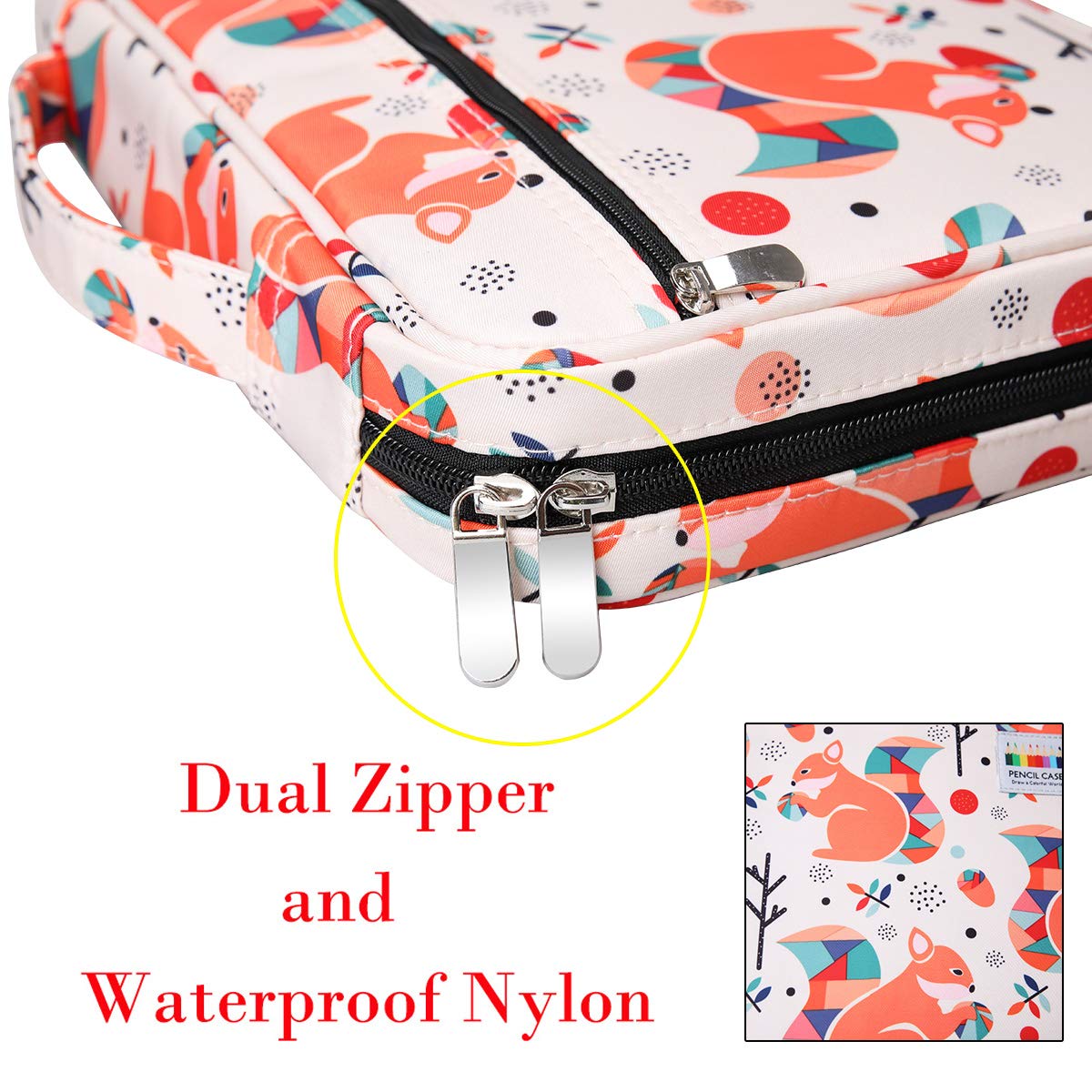 BOMKEE Coloring Pencil Case 220 Slots Pencils/Gel Pens Organizer Waterproof Travel Case Zipper