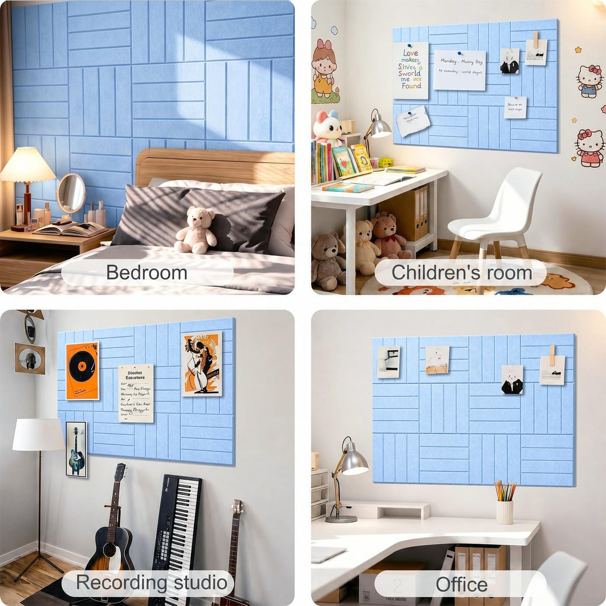 G Gamit 0.47" Thick Felt Wall Tiles 36"x24" Cork Board Alternative 6 Pack 11.81"x11.81"Felt