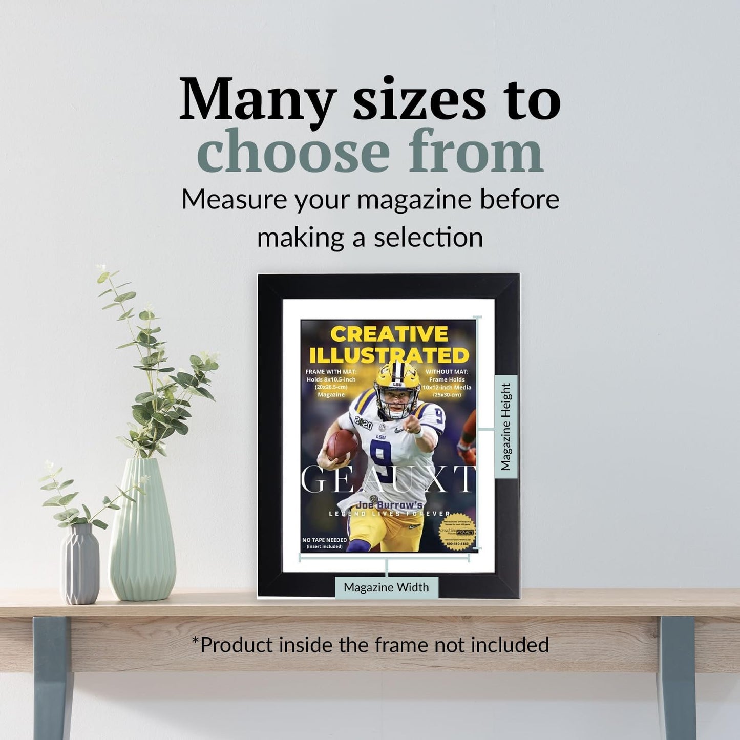 Creative Picture Frames 8" x 10.5" Sports Illustrated Magazine Display Frame, Suitable for