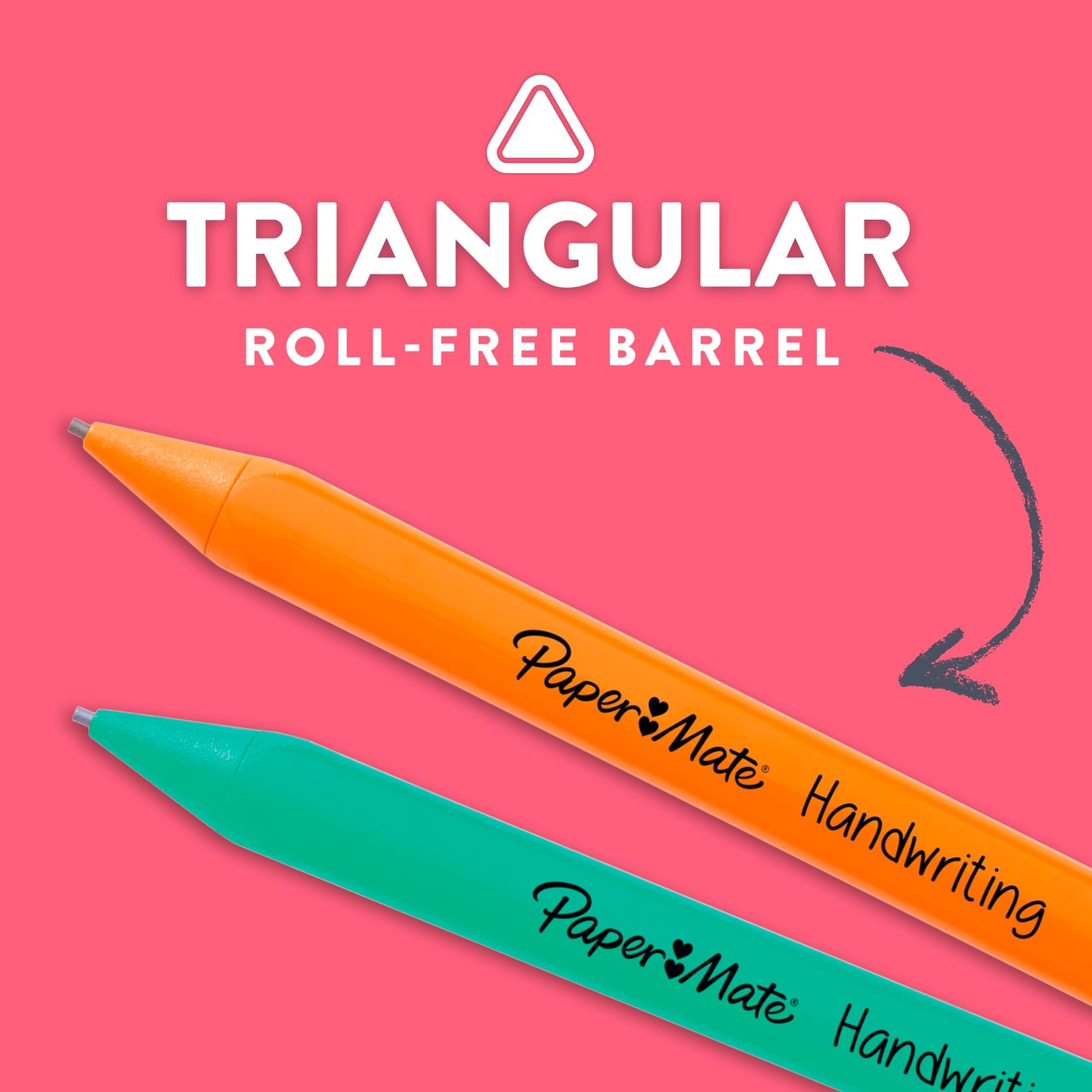 Paper Mate Handwriting Triangular Mechanical Pencils with Lead & Eraser Refills, 1.3mm, Fun Barrel