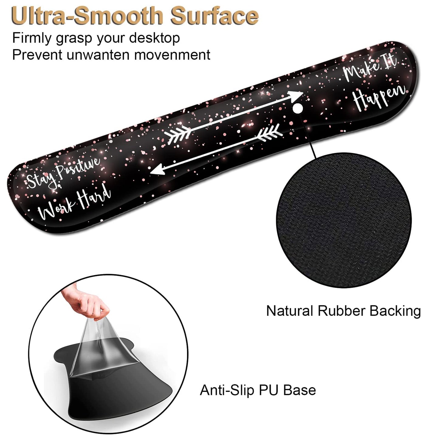 Ergonomic Gel Mouse Pad with Wrist Support, Keyboard Wrist Rest, Non-Slip PU Base for Home Office