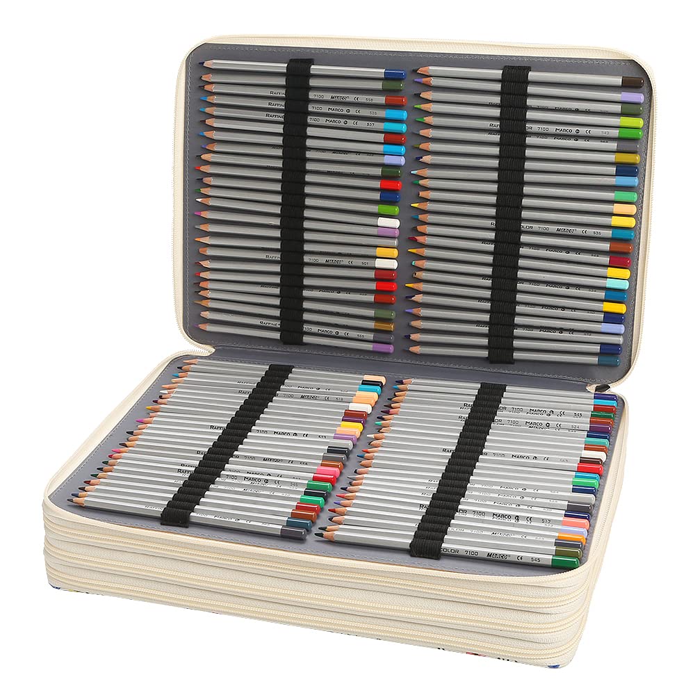 Lbxgap 384 Slots Pencil Case, 4-Layer Organizer with Shoulder Strap