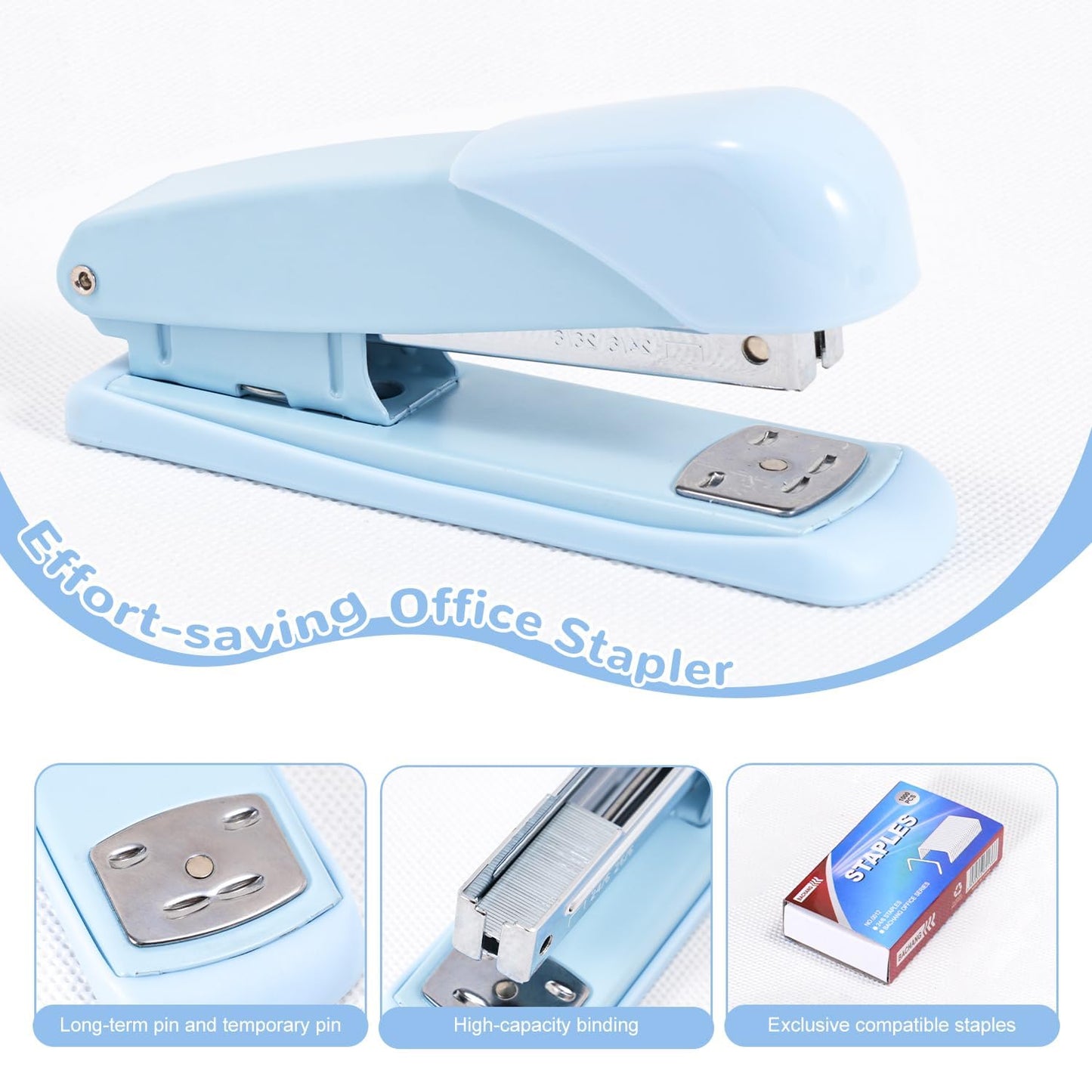 Gawsey Blue Desk Organizers and Accessories with Desk Organizer 360° Rotating Pen Holder and Office