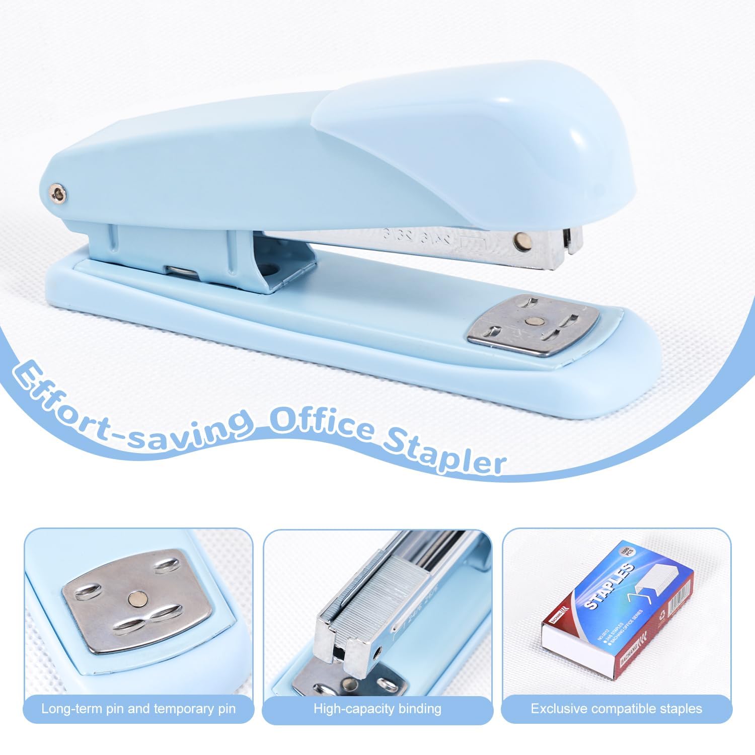 Gawsey Blue Desk Organizers and Accessories with Desk Organizer 360° Rotating Pen Holder and Office
