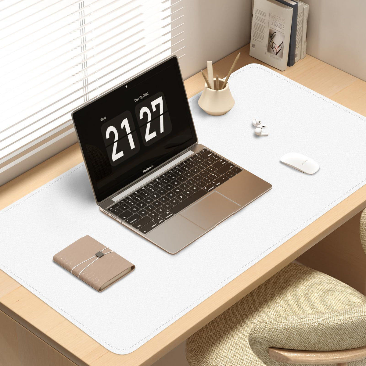 Dual-Sided Desk Mat, Large Pad, Waterproof Smooth PU Leather Blotter Protector, Mouse Pad, Desk
