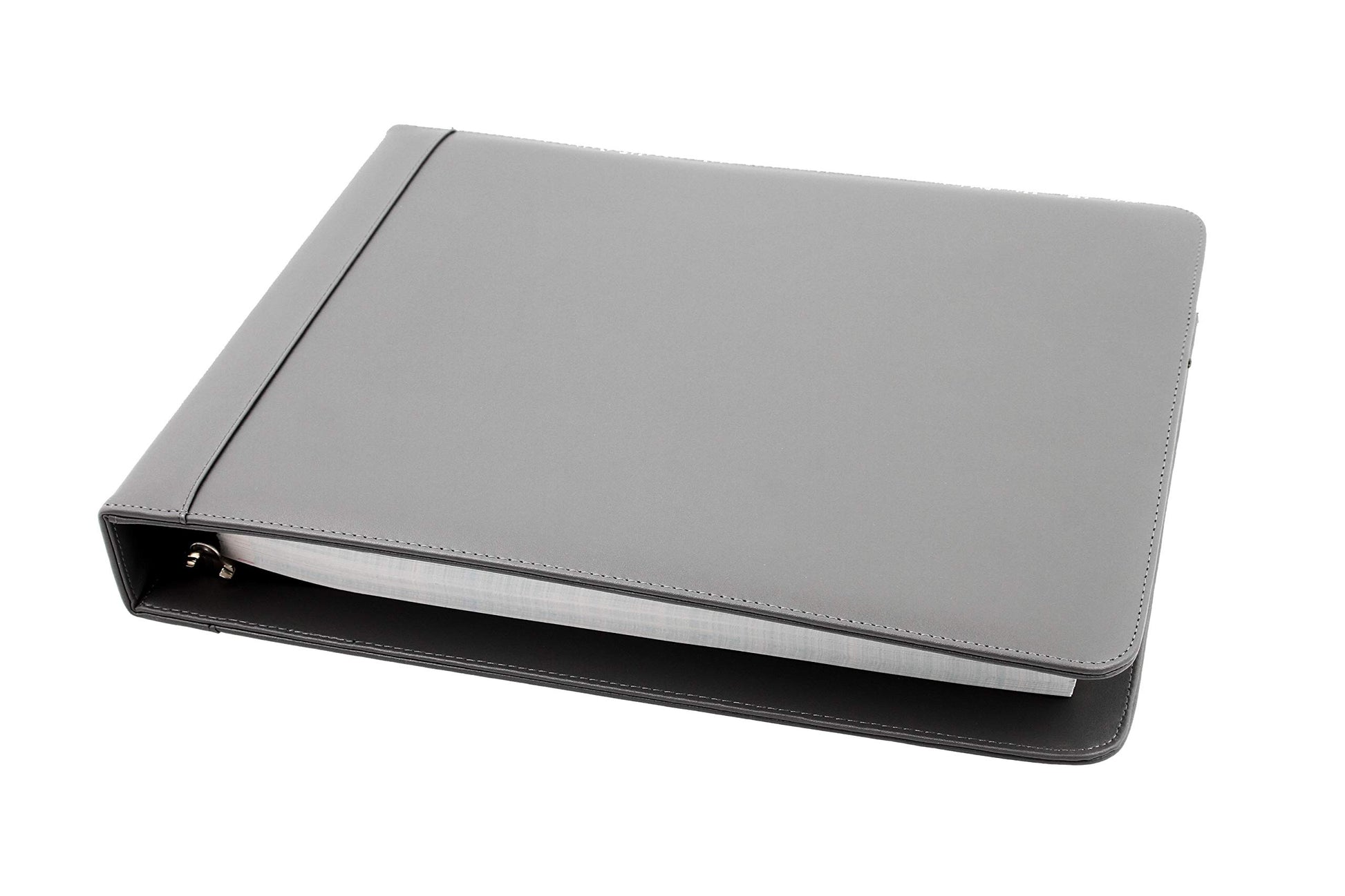 2Fold Business Check Binder 7 Ring for 3-Up Business Size Checks with Extra Business Card Case - PU