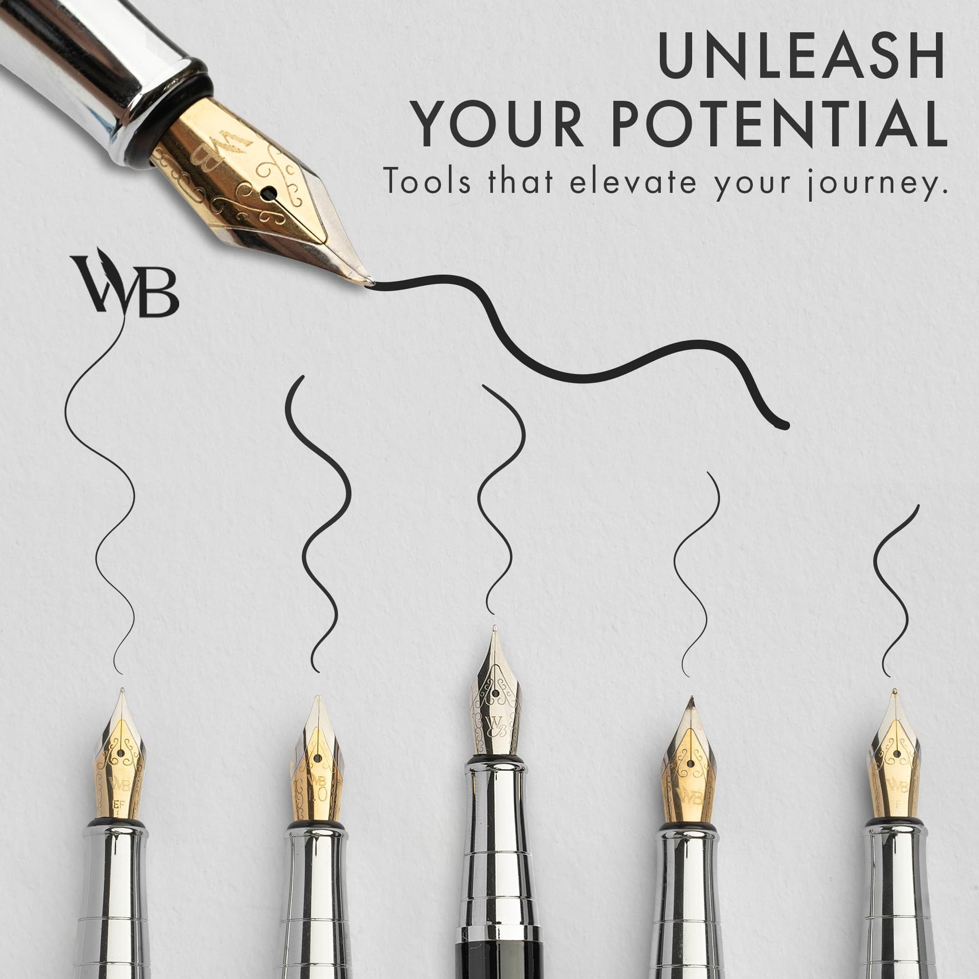 Wordsworth & Black Luxury Fountain Pen Set for Writing, 6 Nibs, Green