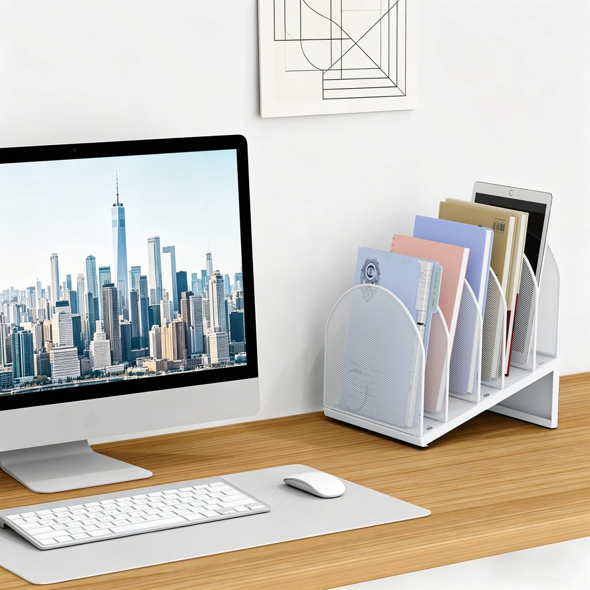 gianotter Desktop File Organizer with 5 Compartments