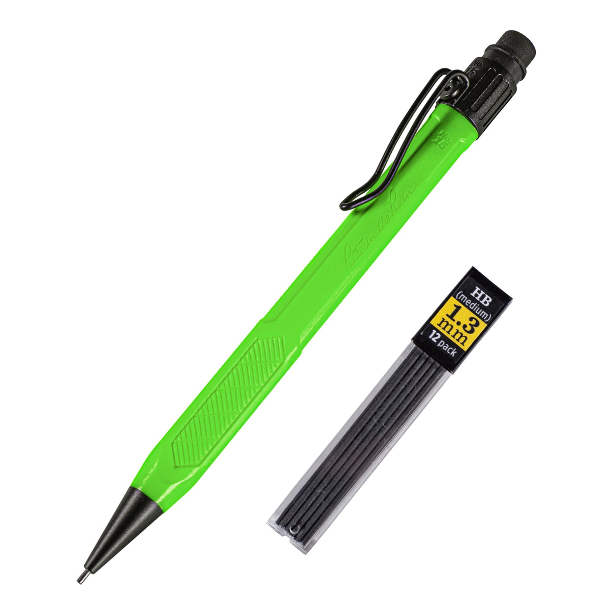 Rite in the Rain Weatherproof Mechanical Pencil, Hi-Viz Green Barrel, 1.3mm Dark Lead, 12 lead