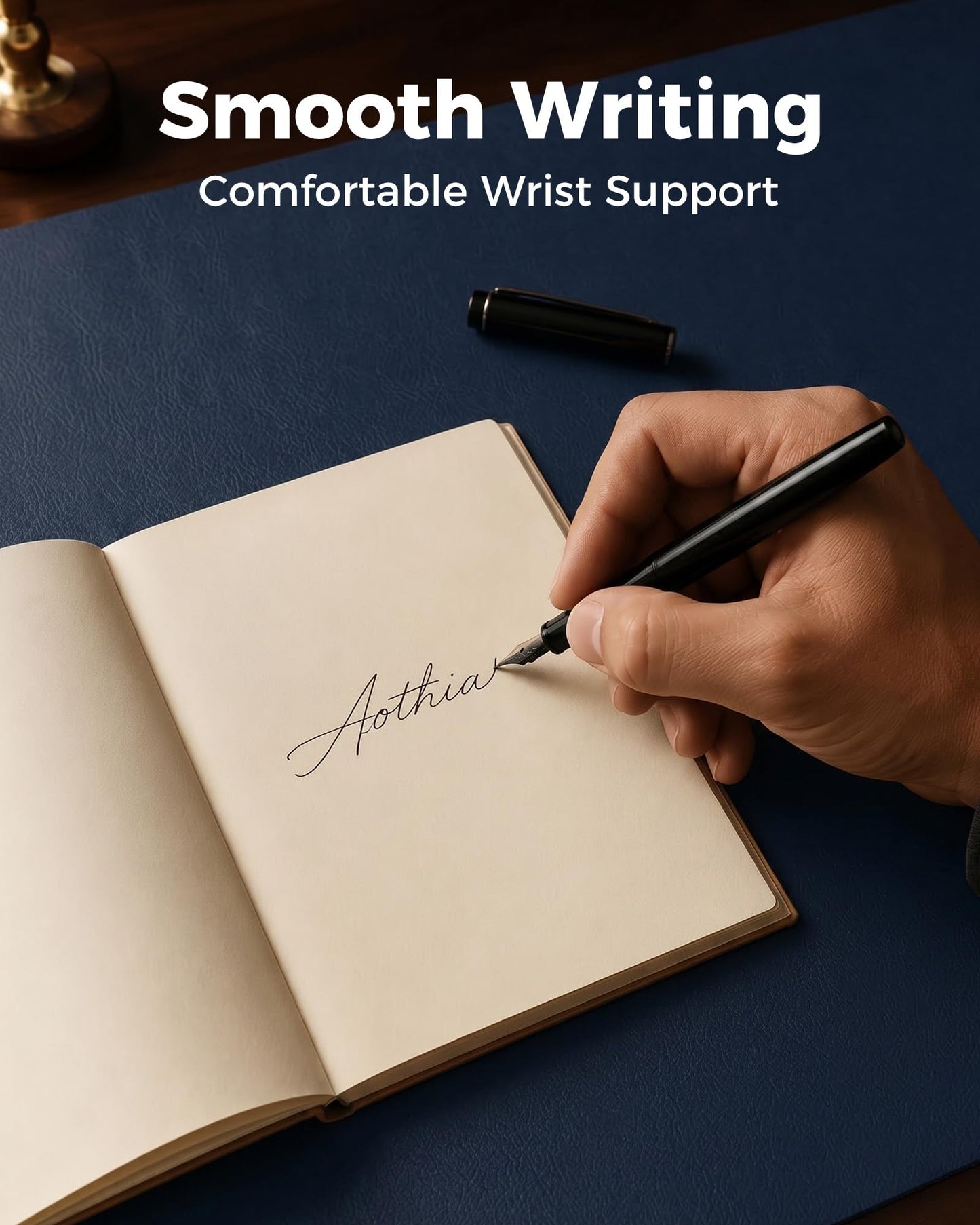 Aothia Dual-Sided Desk Mat, FSC Cork & PU Leather Desk Pad, Large Mouse Pad & Writing Surface for