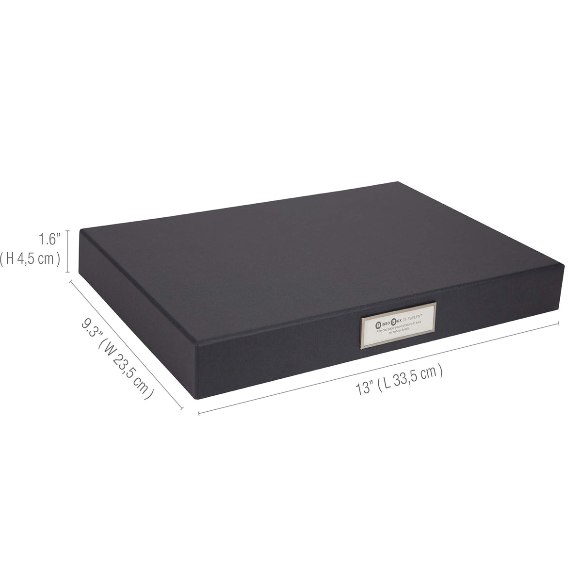 Bigso Sven Fiberboard Classic Hinged Document Box - File Organizer for Important Paperwork