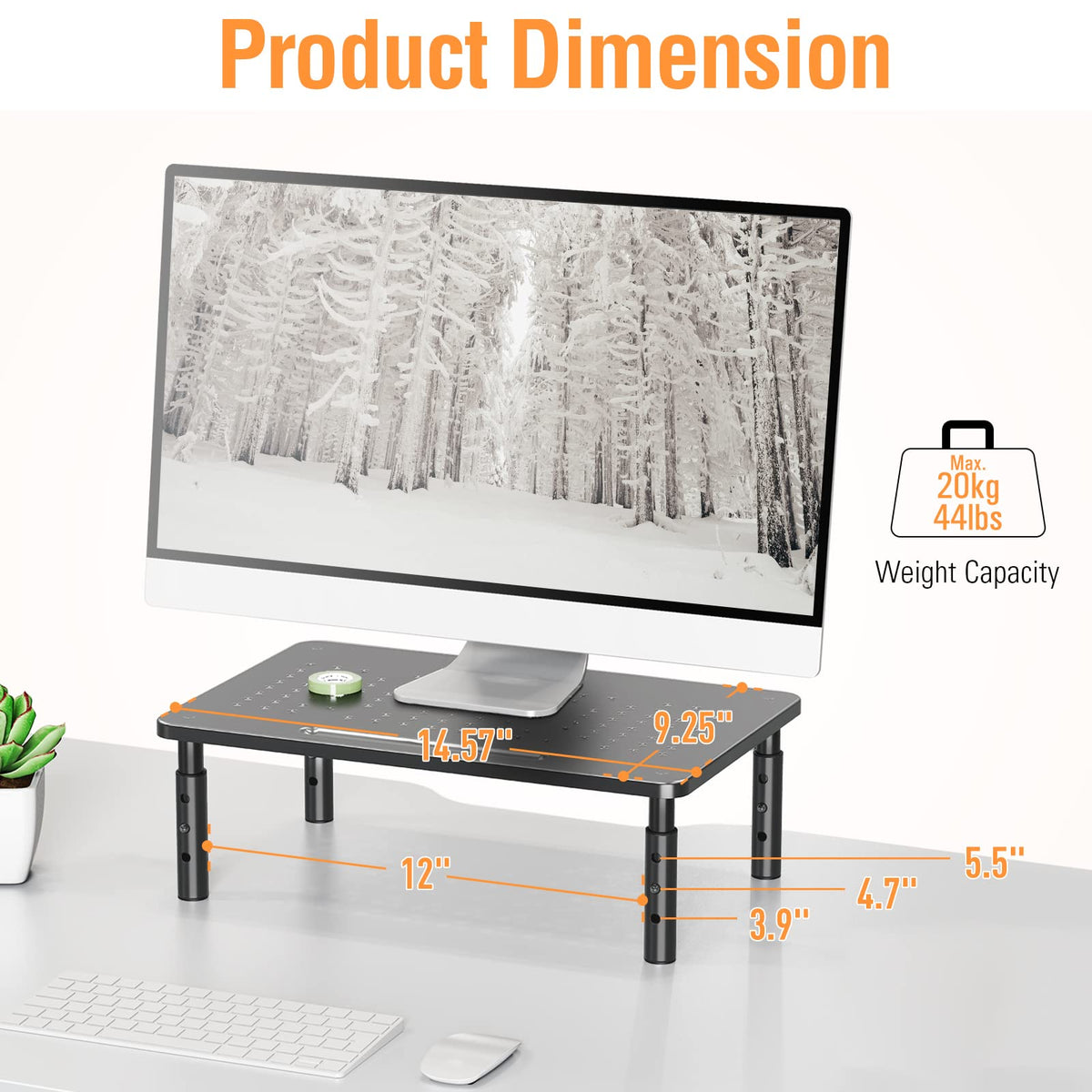 ELIVED 2 Pack Monitor Stand Riser - 3 Height Adjustable Monitor Stand