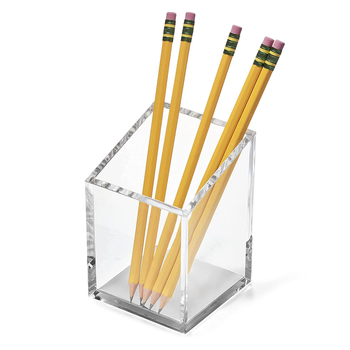 OfficeGoods Acrylic Pen and Pencil Holder, Silver
