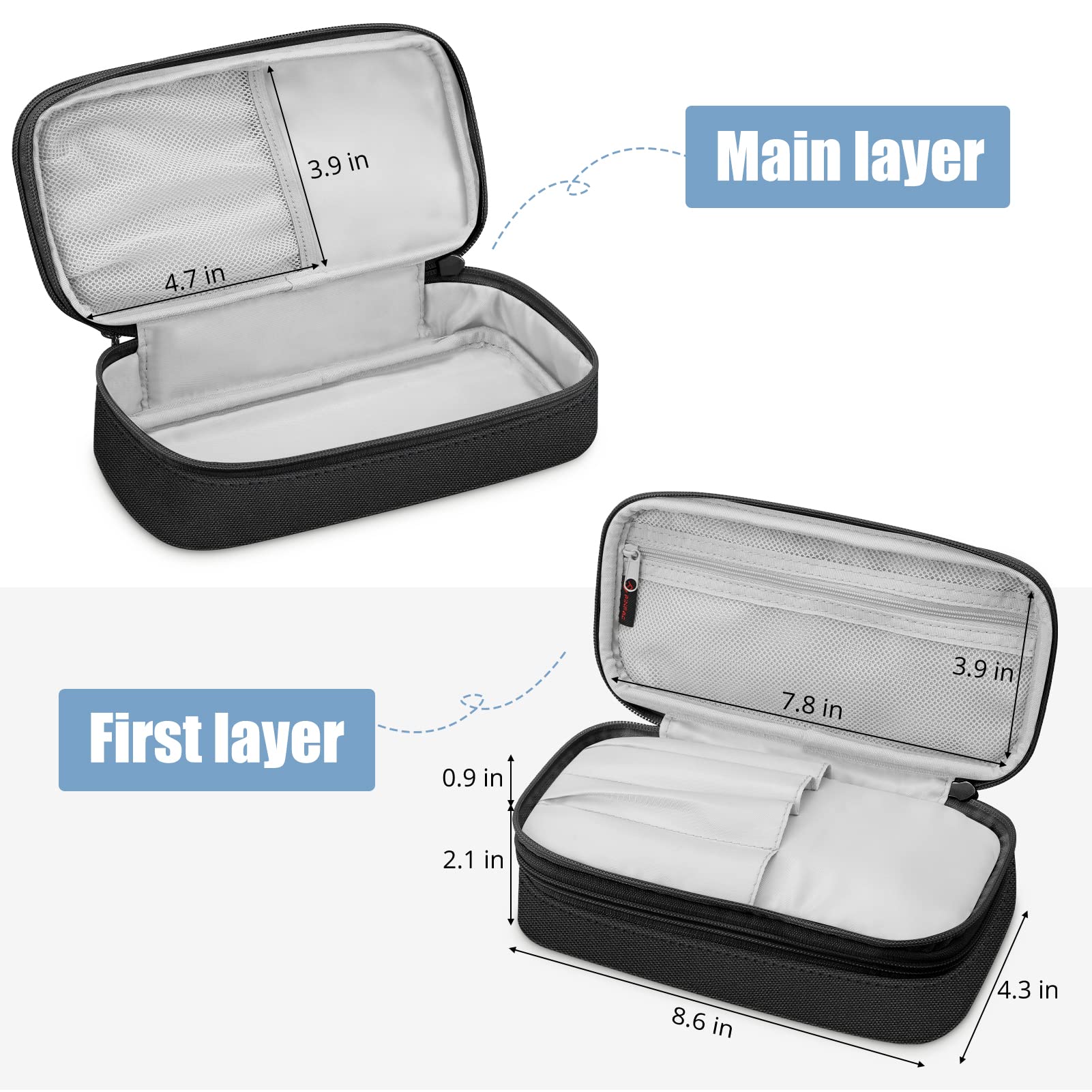 FINPAC Pencil Case, Large Capacity Pencil Box Pen Pouch