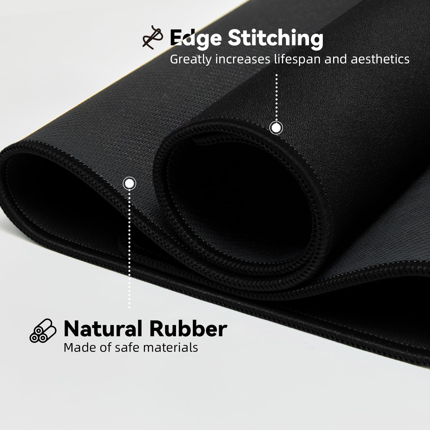 Reniteco Large Office & Gaming Mouse Pad, 35.4" x 11.8" Desk Mat, Black