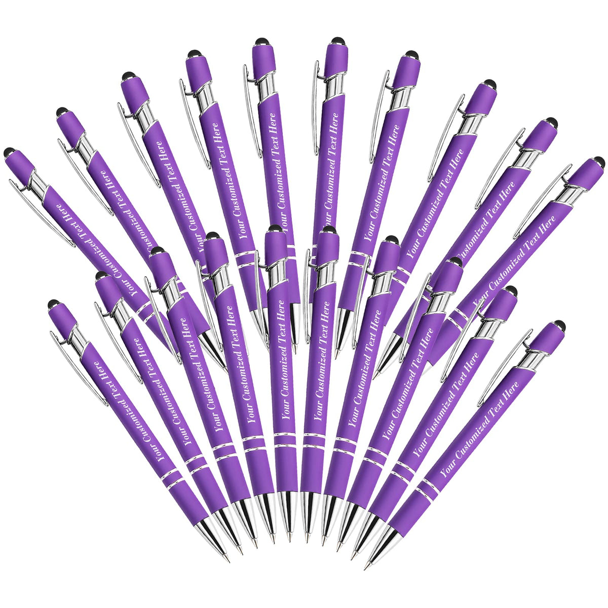 SeeWeLove Personalized Pens with Name Custom Pens with Stylus Tip 0.5 mm Soft Touch Ballpoint Pen