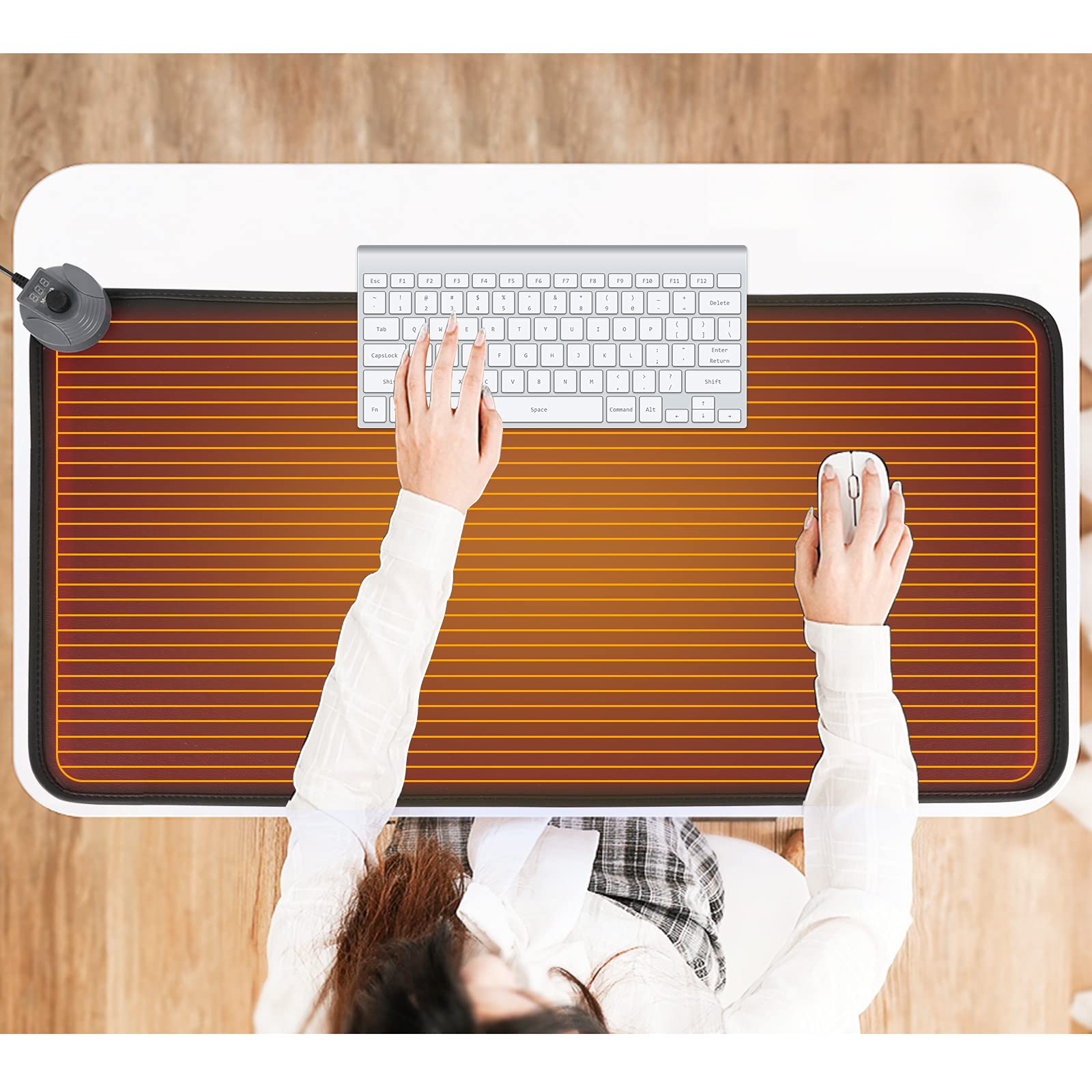 Mymyth Heated Desk Pad, Warm Mouse Pad, Foot Warmer - 8 Speeds Heated Control with Digital Display