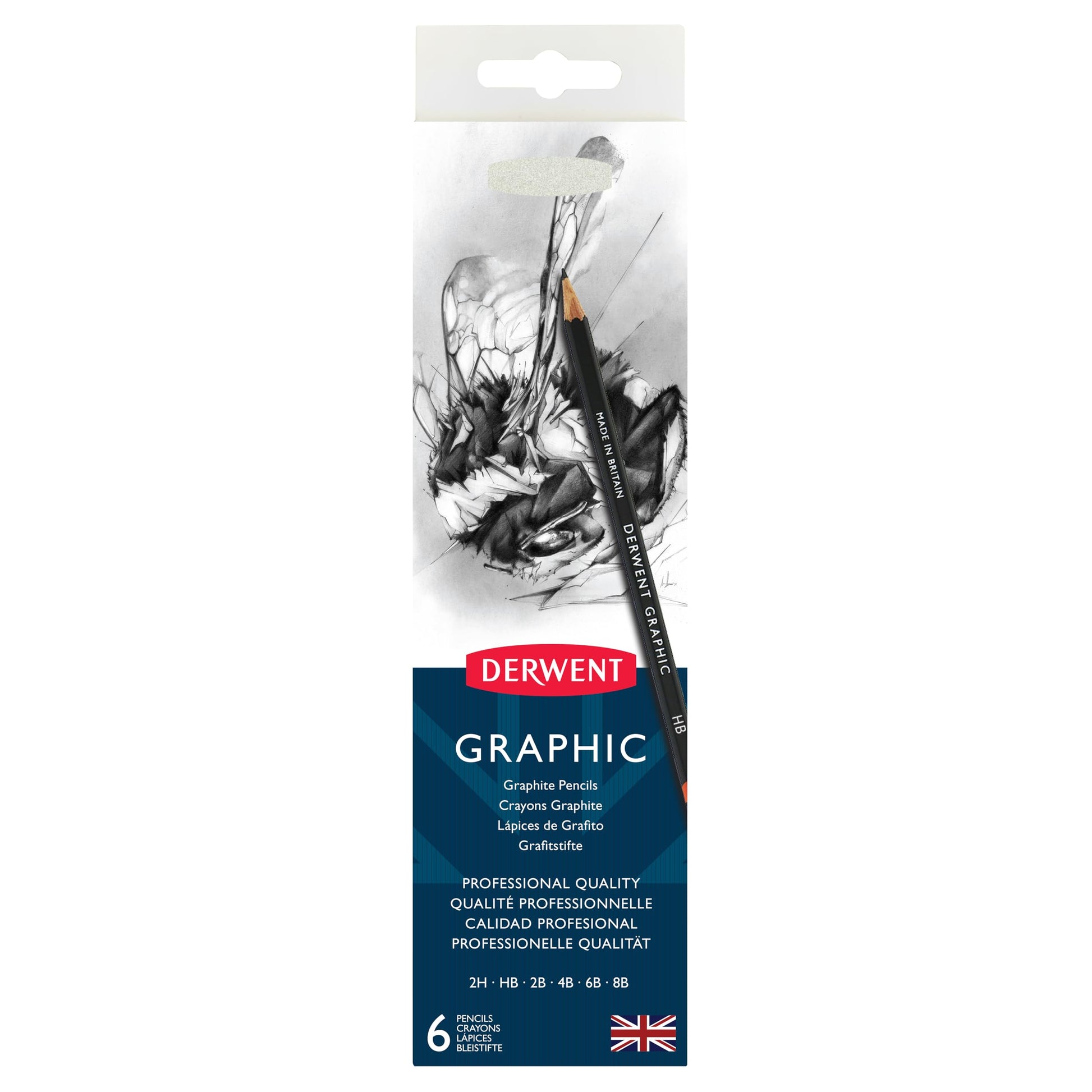 Derwent Graphic Pencils, Includes Tin and Sharpener, Set of 6 (0700835) (1951727)