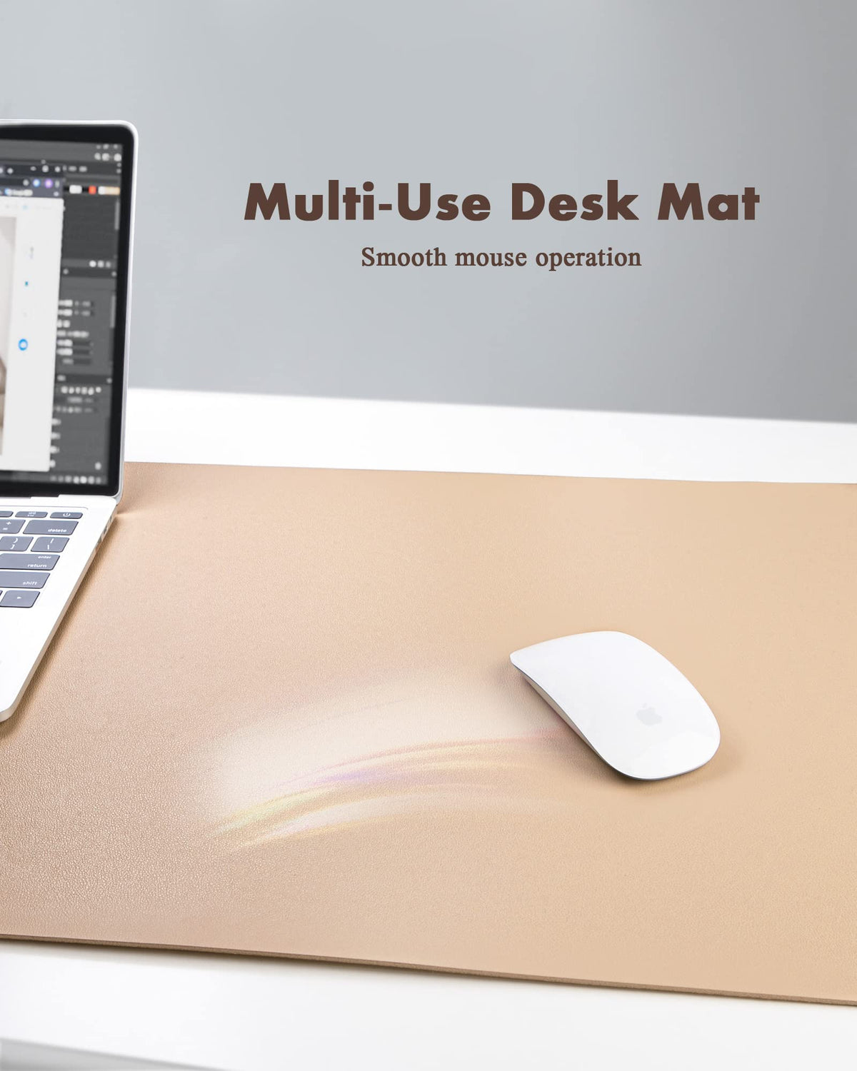 YSAGi Double-Sided Desk Mat, Eco Cork & Leather Desk Protector, Large Mouse Pad & Writing Pad for
