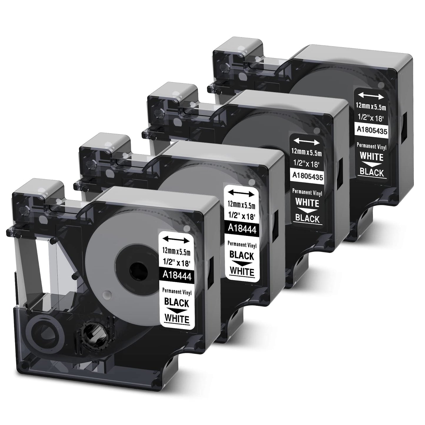 Rhino 4200 5000 5200 6000 3000 Label Tape Compatible with Dymo 18444
