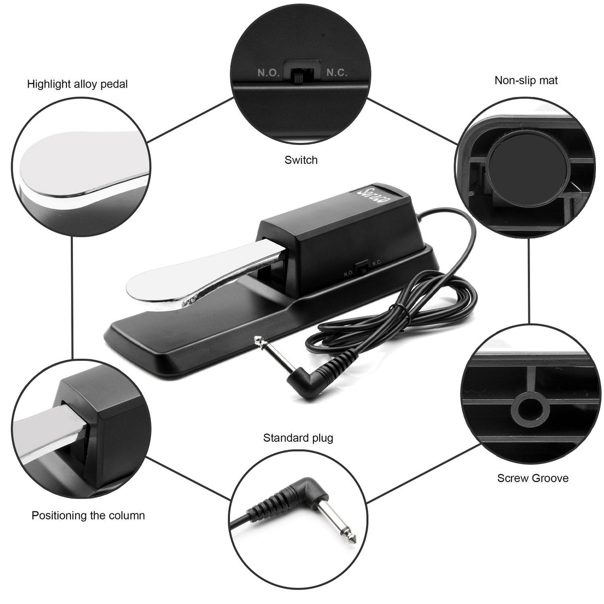 Soraco Sustain Pedal Universal for Yamaha Casio Roland Korg Behringer Moog Piano Midi Electronic