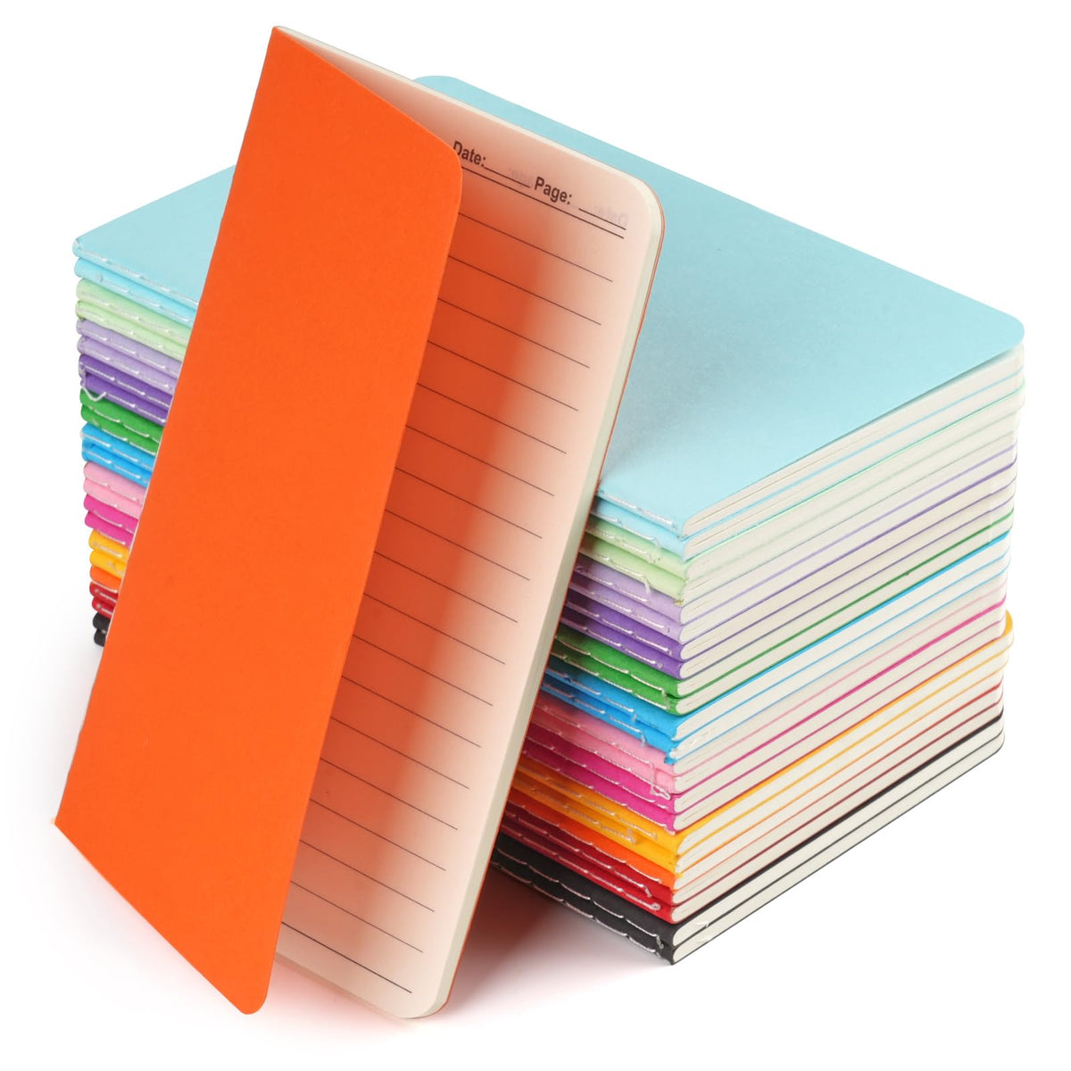 24 Pack Small Mini Notebook, 3.5x5.5 Lined Pocket Journal School Supplies