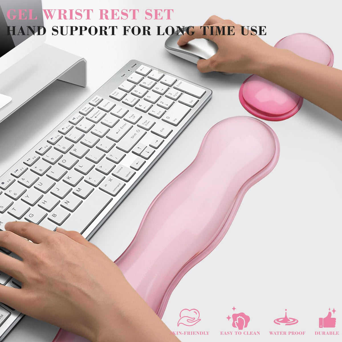ABRONDA Gel Wrist Rest for Keyboard and Mouse, Wrist Rest for Keyboard, Mouse Wrist Support, Pain