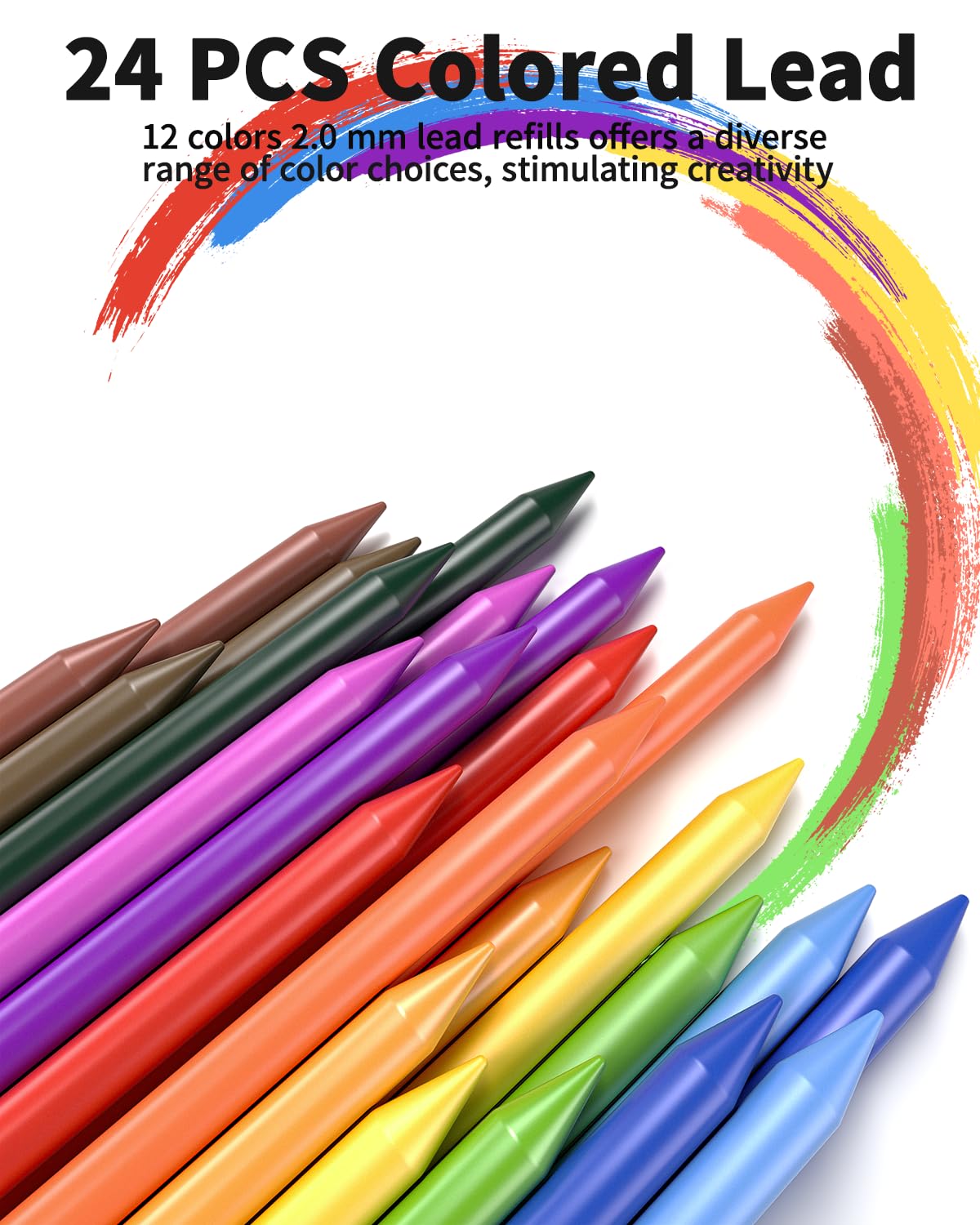STAGEEK 21PCS Metal Mechanical Pencil Set, 0.3, 0.5, 0.7, 0.9, 2mm, Black