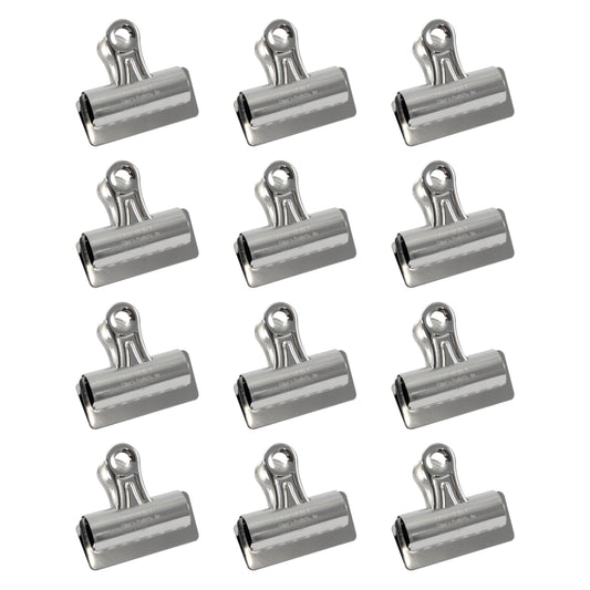 X-ACTO 4 Bulldog Binder Clips, Steel & Nickel-Plated, 3 Inch Clips, 12 Count - Document